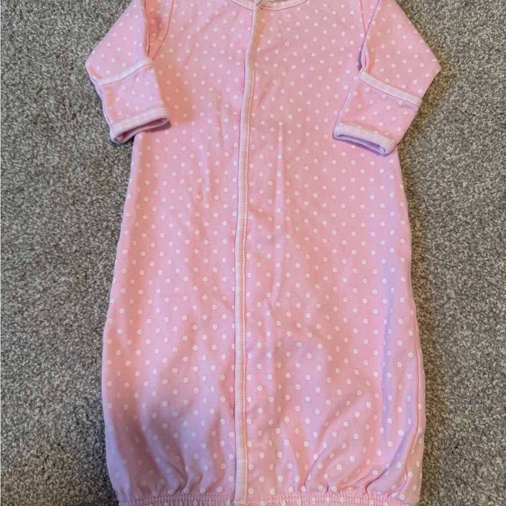 EUC Magnolia Baby Pink Polka Dot Layette Gown NB